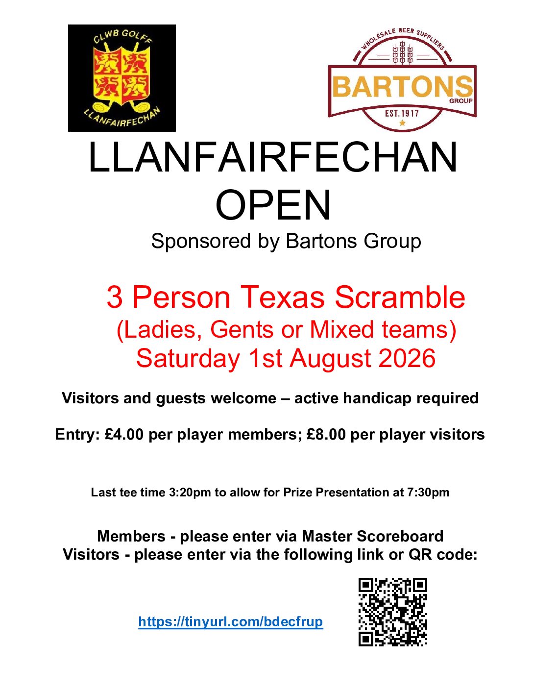 Llanfairfechan Open Poster 2026